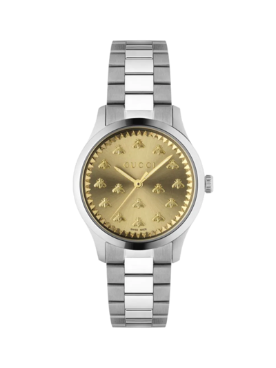 Gucci Women's G Timeless Multibee Golden Stainless Steel Bracelet Watch