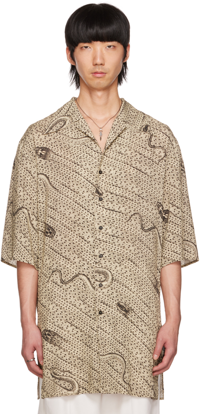 Lu'u Dan Beige Snake Pyjama Shirt In Light Wrapped Snakes