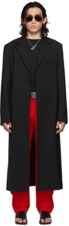 LU'U DAN SSENSE EXCLUSIVE BLACK STRAIGHT SLIM COAT