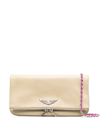 Zadig & Voltaire Rock Logo-plaque Leather Clutch In Nude