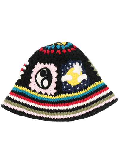 Alanui Northern Vibes Knit Crochet Bucket Hat In Multicolor