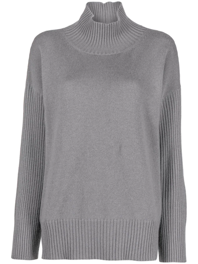 Lorena Antoniazzi Cashmere Turtleneck Knitted Jumper In Grau