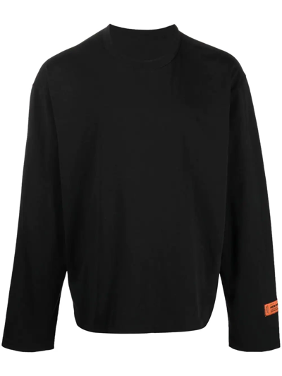 Heron Preston Logo-patch Long-sleeve Sweatshirt In Black