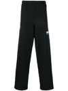 Heron Preston Logo-patch Wide-leg Track Pants In Schwarz