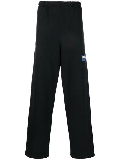 Heron Preston Logo-patch Wide-leg Track Pants In Black