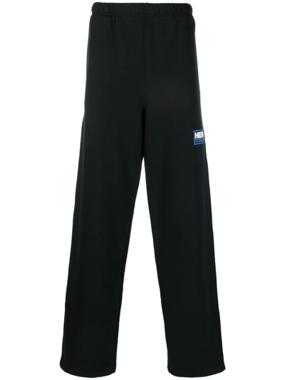 Heron Preston Logo-patch Wide-leg Track Pants In Schwarz