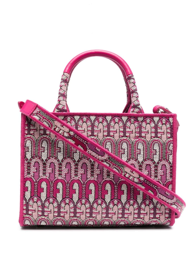 Furla Opportunity Jacquard Tote Bag In Pink