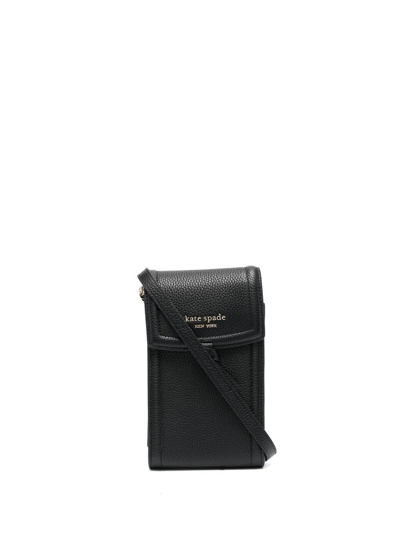 Kate Spade 粒面皮质斜挎包 In Black