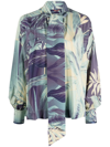 F.R.S FOR RESTLESS SLEEPERS JUNGLE-PRINT SILK BLOUSE