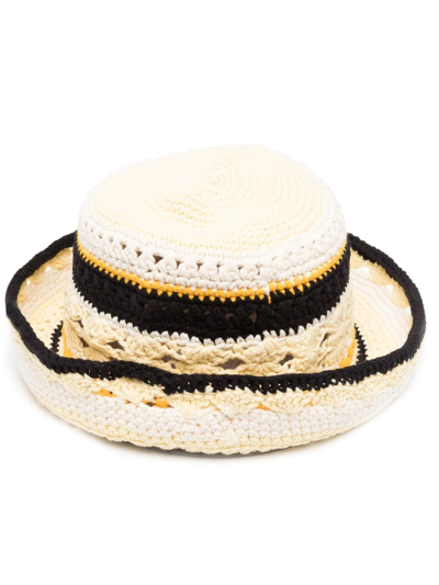 Ganni Crocheted Organic Cotton Bucket Hat In Multicolor