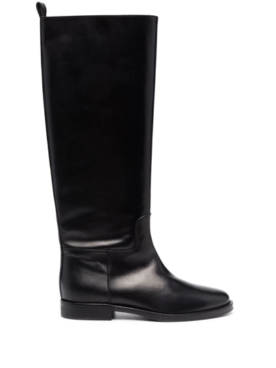 Via Roma 15 Round-toe Knee-high Boots In Schwarz