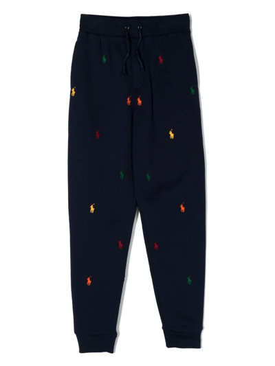 Ralph Lauren Kids' Embroidered Logo Track Pants In Blue