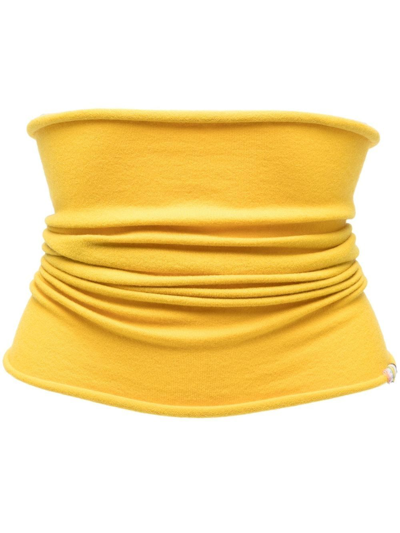 Extreme Cashmere Ribbed-knit Rolled-hem Belt In Giallo
