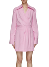 Nanushka ‘esma' V-neck Bell Sleeve Open Back Mini Wrap Dress In Pink