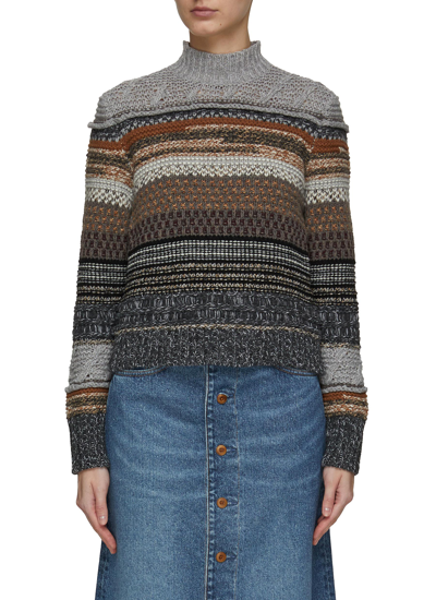 Chloé Multicolor Cashmere Blend Sweater In Multi-colour