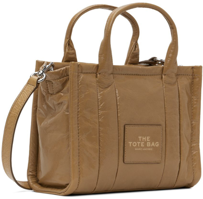 Marc Jacobs Tan 'the Shiny Crinkle Small' Tote In 235 Light Brown