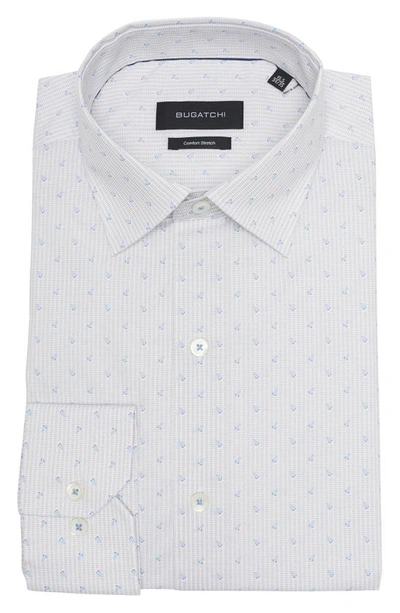 Bugatchi Shaped Fit Comfort Stretch Cotton Dress Shirt In White