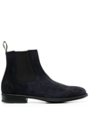 Doucal's Man Ankle Boots Navy Size 6.5 Leather In Blue
