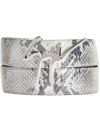 Giuseppe Zanotti Signature Buckle Snakeskin-effect Belt In Grey