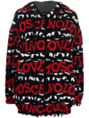 LOVE MOSCHINO LOGO印花人造皮毛一体夹克