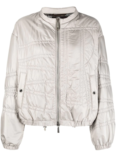 Moorer Panelled Puffer Zip-up Jacket In Grau