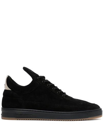 Filling Pieces Suede Low-top Sneakers In Schwarz