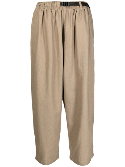 Gramicci Cropped Straight-leg Trousers In Brown