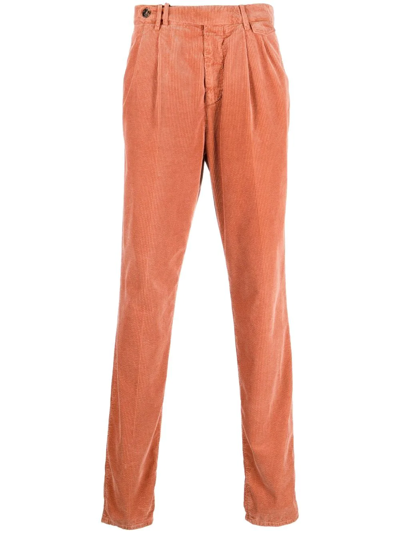 Brunello Cucinelli Men's Straight-leg Corduroy Pants In C6265 Orange