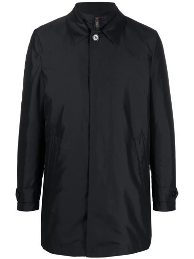 Fay Blue Nylon Morning Raincoat In Black
