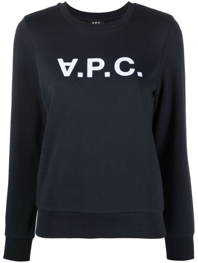Apc Elisa Vpc Logo Sweatshirt In Inverted Print In Blue