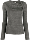 ISABEL MARANT ÉTOILE RUCHED-NECK KNITTED TOP