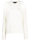 Canada Goose Ivory-coloured Wool Sweater With Logo On Sleeve In Weiss