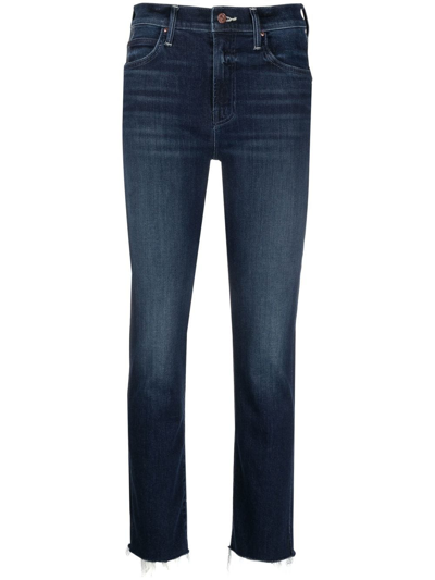 Mother Raw-cut Skinny Jeans In Blau