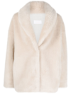 Yves Salomon Beige Shawl Collar Jacket In Neutrals
