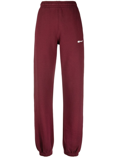 Off-white Logo-detail Sweatpants In Red