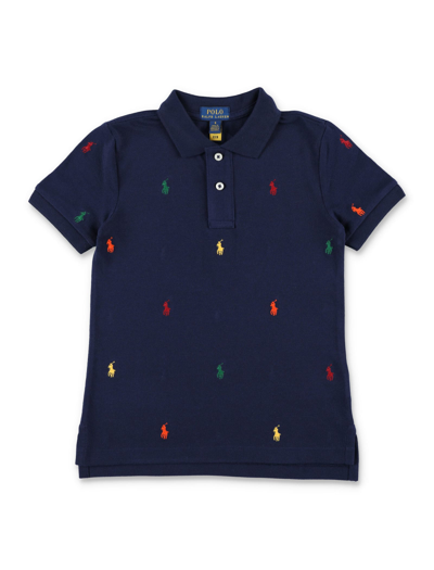 Polo Ralph Lauren Kids' Multicolour Logo Polo Shirt In French Navy