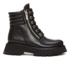 3.1 Phillip Lim Kate Lug-sole Zip Duo Combat Booties, Black In Black