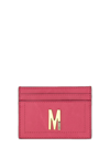 MOSCHINO CARD HOLDER WITH GOLD PLAQUE