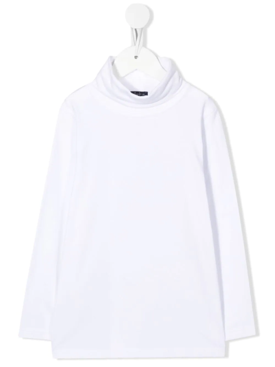 Il Gufo Kids' Roll Neck Pullover Sweater In White
