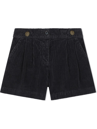 Dolce & Gabbana Nautical Stretch-corduroy Shorts In Blue
