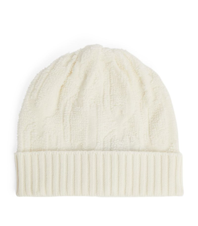 Johnstons Of Elgin Cashmere Cable-knit Beanie In White