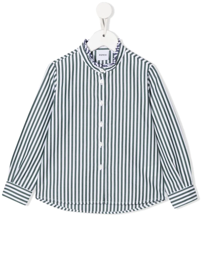 Aspesi Kids' Striped Long-sleeve Shirt In Multicolor