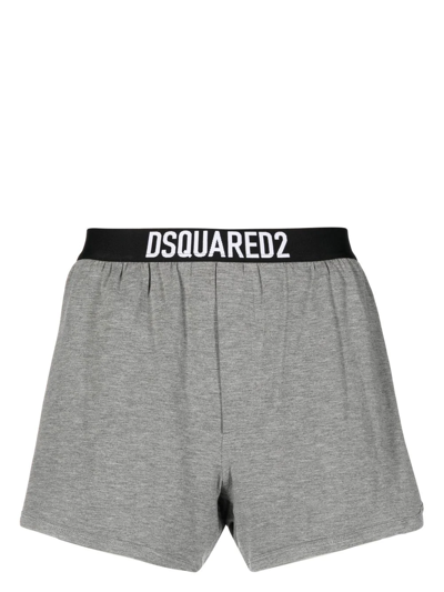 Dsquared2 Logo-waist Boxer Shorts In Grey