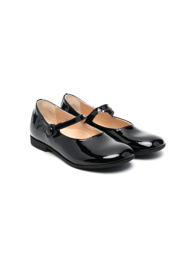 Gallucci Kids' Buckled Ballerina Pumps In Nero