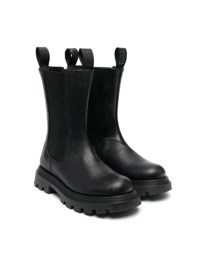 Gallucci Kids' Lug-sole Chelsea Boots In Black