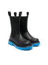 Gallucci Black Boots For Girl With Pink Chunky Sole In Black