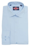 Soul Of London Solid Dress Shirt In Light Blue