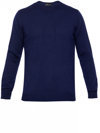 ROBERTO COLLINA BLUE MERINO WOOL SWEATER