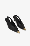 Anine Bing Nina Heels With Metal Toe Cap In Black In Black