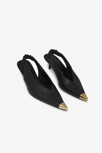 Anine Bing Nina Heels With Metal Toe Cap In Black